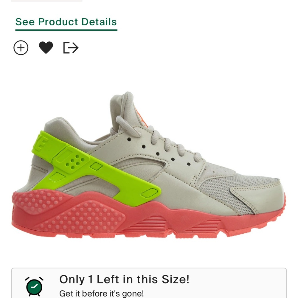 Nike Air Huarache Run Desert Sand Volt / Hot Punch sneakers womens 11 like new